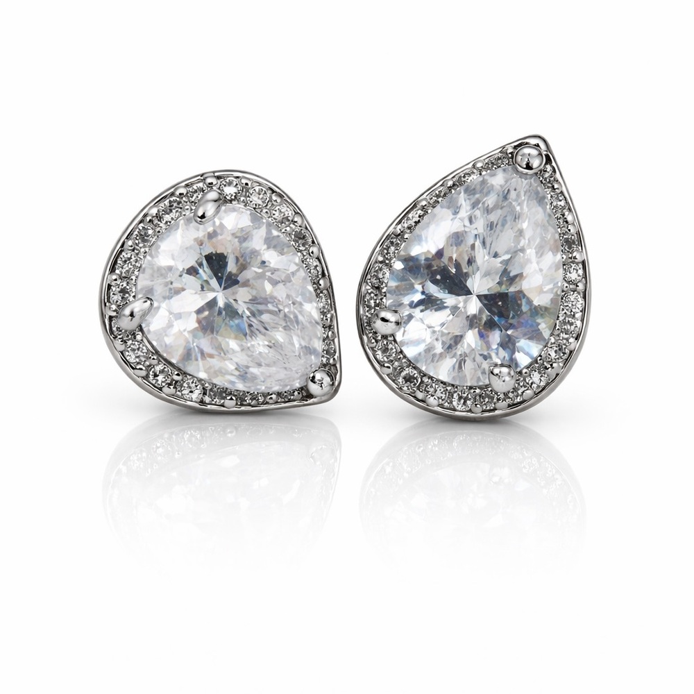 925 Sterling Silver Earrings Pear Aquamarine 7x5mm Natural Gemstone Jewelry